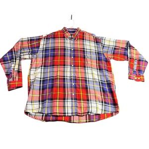 Cinch Up‎ Plaid Button Up Western Shirt Red Multicolor XL Long Sleeve